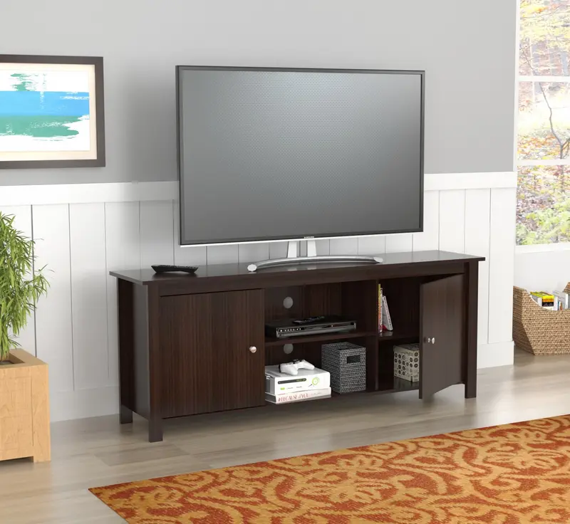 Espresso Finish Wood Media Center and TV Stand By Homeroots