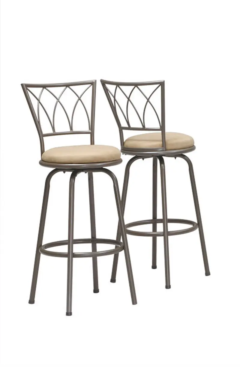 Espresso Metal Foam Microsuede Barstool 2Pcs By Homeroots