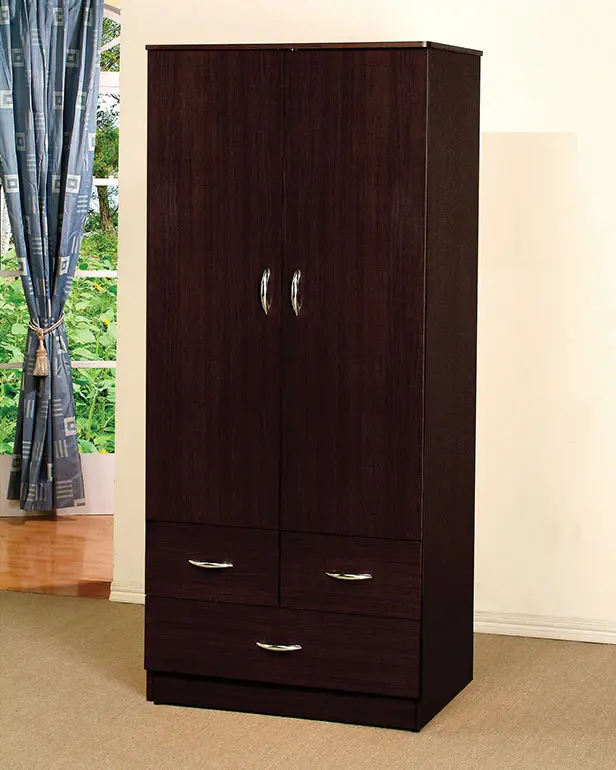 Espresso Particle Board Wardrobe By Homeroots