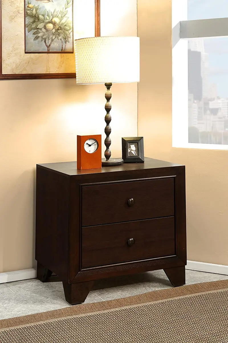 Espresso Rubber Wood Nightstand By Homeroots - 285542
