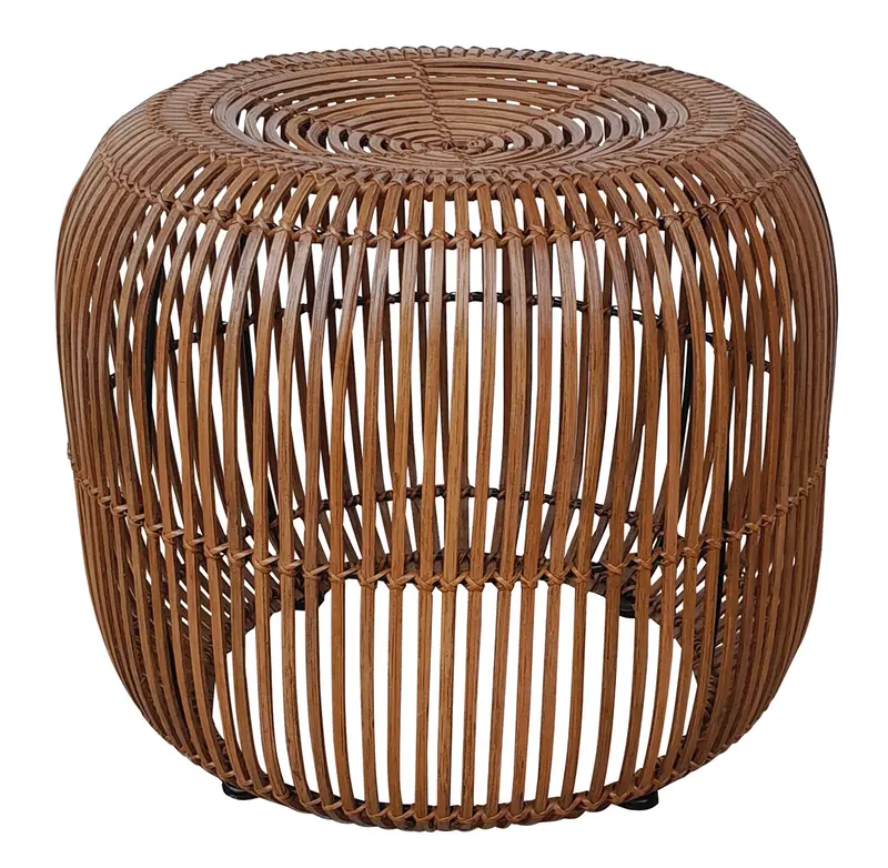 Estrada Stool, Iron & Rattan By HomArt