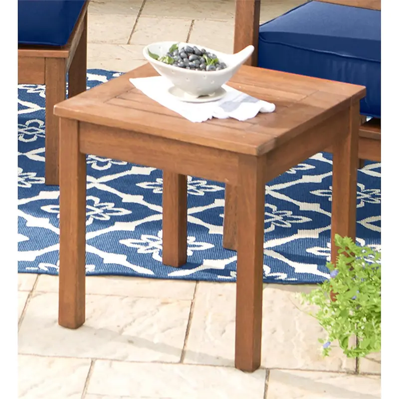 Eucalyptus Wood Side Table, Lancaster Outdoor Furniture Collection - Natural