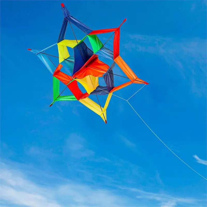 Ever Fliers Rainbow Geometric Kite with Reel