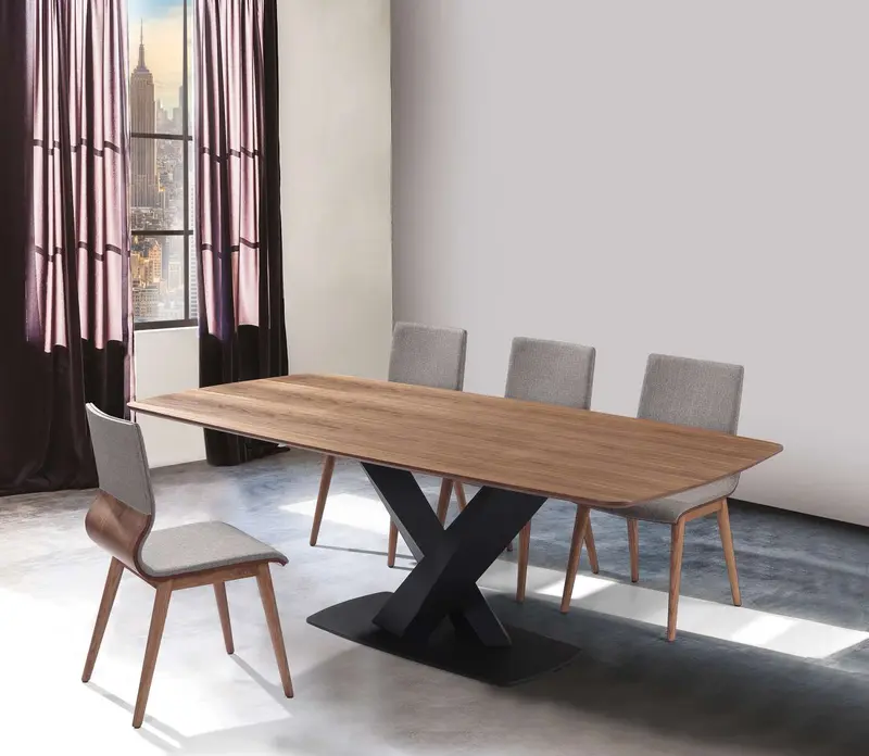Everett Mid-Century Walnut Wood 5 Piece Dining Set By Armen Living