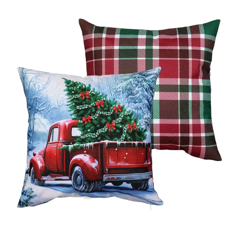 Evergreen Christmas Delivery Pillow Cover