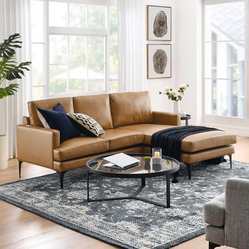 Evermore Right-Facing Vegan Leather Sectional Sofa By Modway - EEI-6050