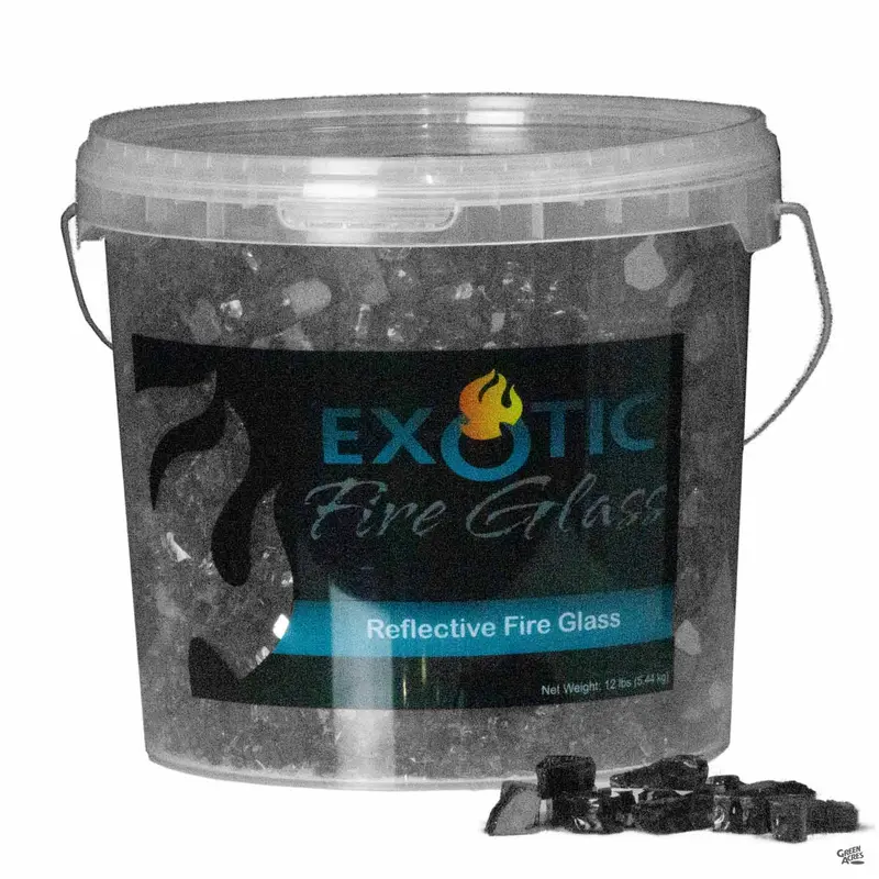 Exotic Fire Glass Reflective Fire Glass | Black
