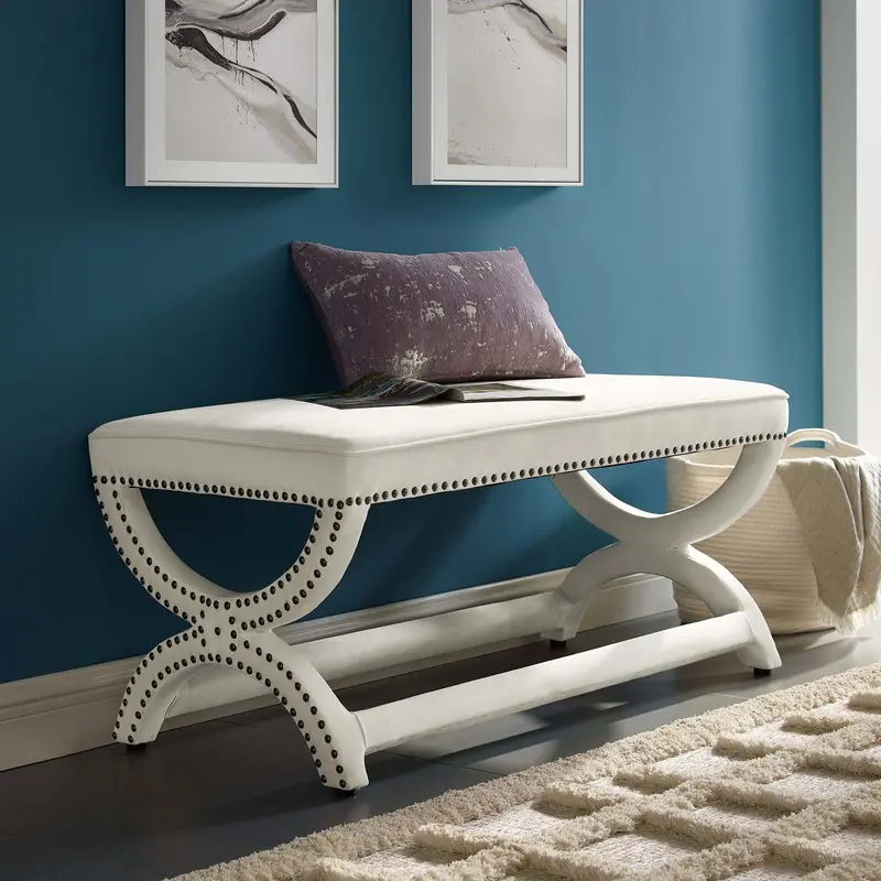 Expound Upholstered Nailhead Trim Performance Velvet Bench By Modway - EEI-3069