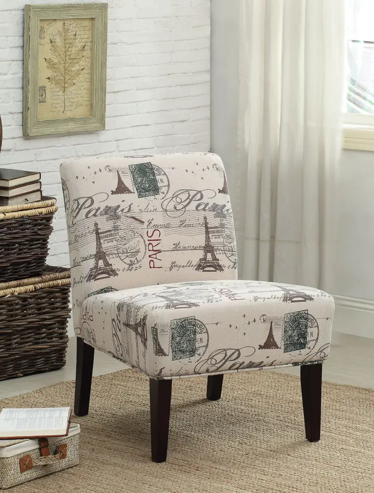 Fabric And Espresso Accent Chair By Homeroots - 285786