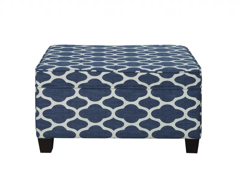 Fabric Pattern Upholstery Wood Leg Bench wStorage By Homeroots