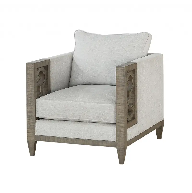 Fabric Salvaged Natural Upholstery Wood Leg Chair By Homeroots