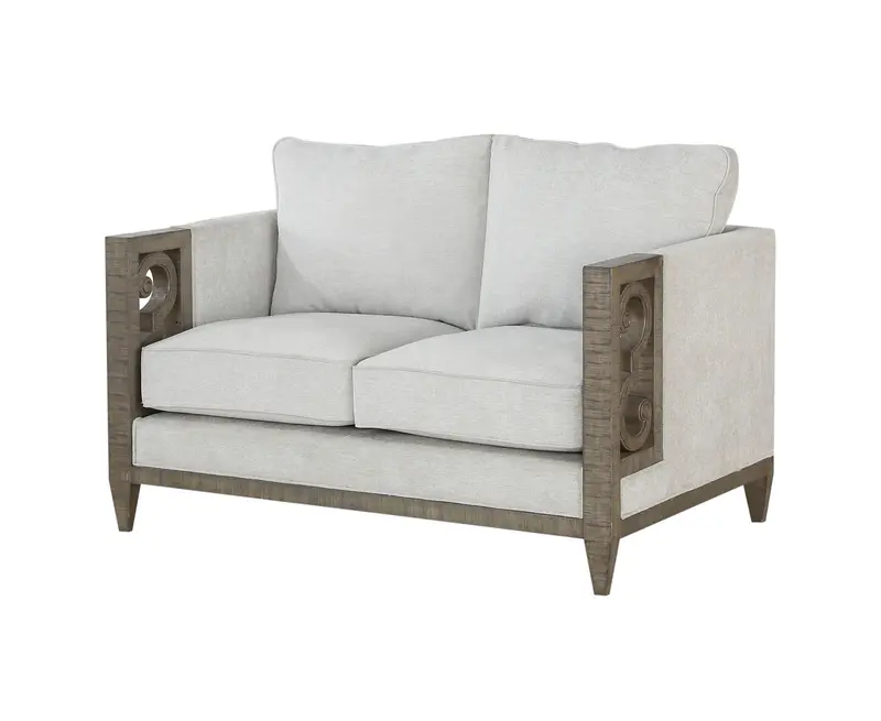 Fabric Salvaged Natural Upholstery Wood Leg Loveseat By Homeroots
