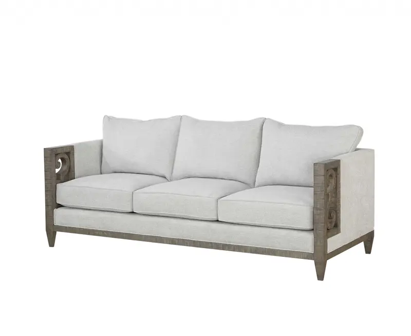 Fabric Salvaged Natural Upholstery Wood Leg Sofa By Homeroots