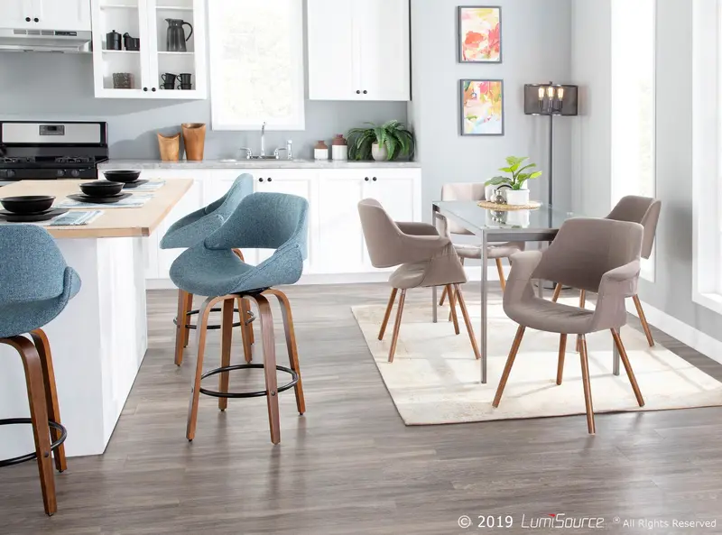 Fabrico Counter Stool - Set of 2 Blue By LumiSource - B26-FBCO2Q WL+BU2