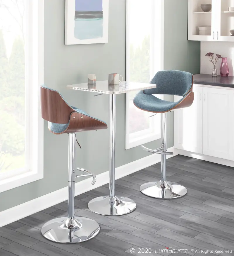 Fabrizzi Adjustable Barstool - Set of 2 Blue By LumiSource