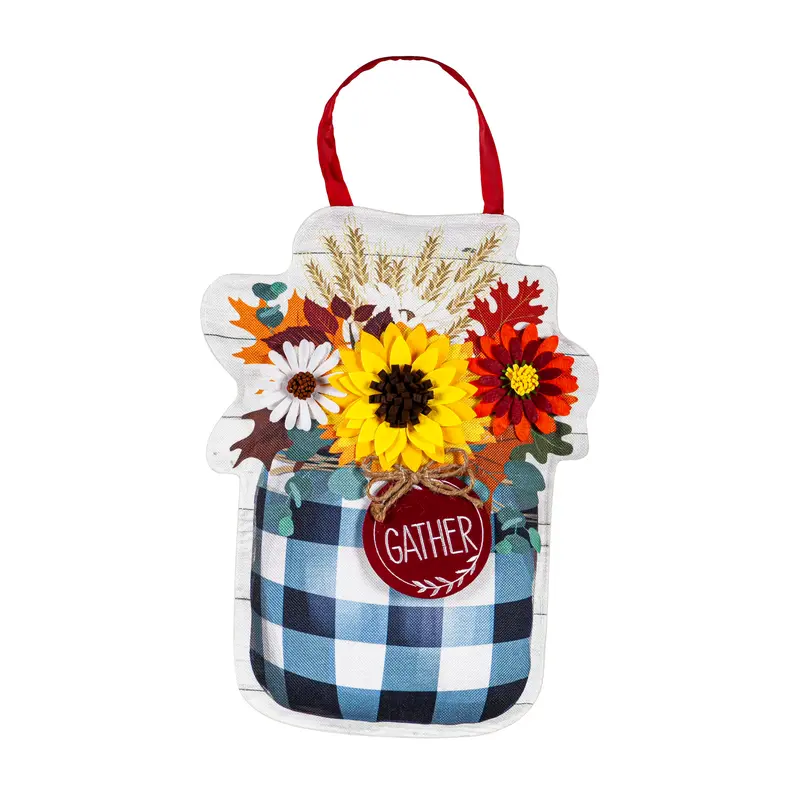 Fall Check Mason Jar Door Decor,2dhb2295