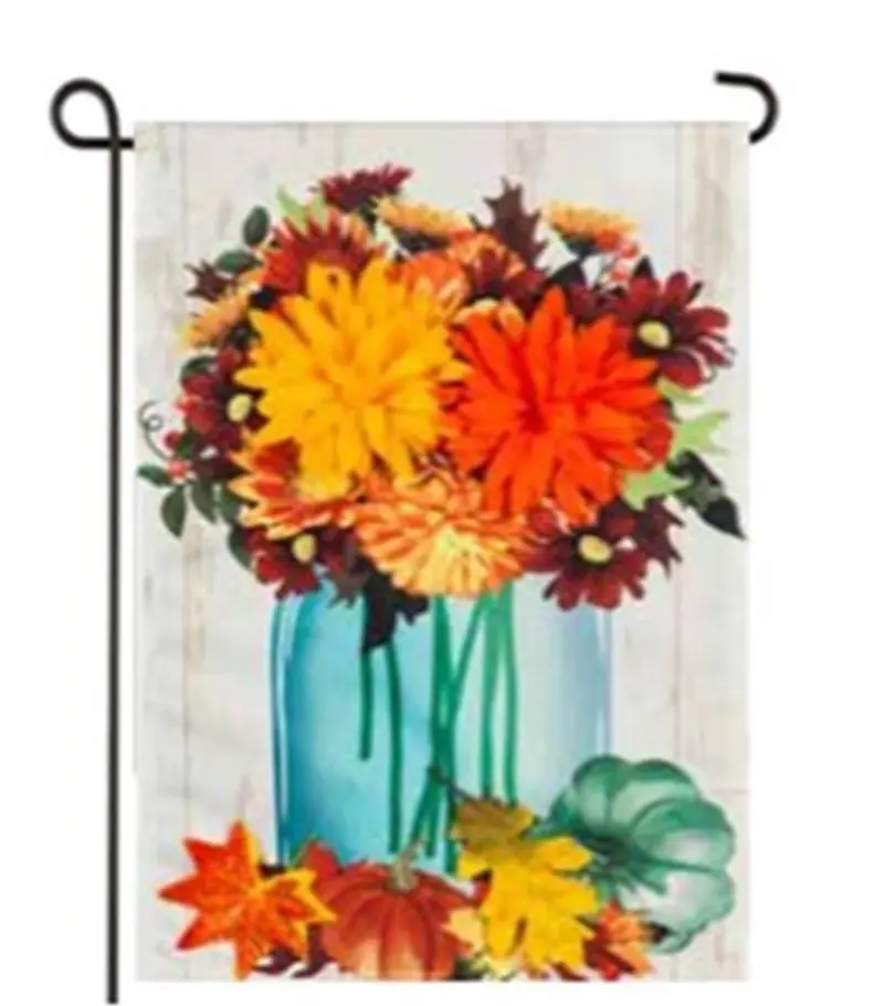 Fall Mums Floral Mason Jar Garden Flag