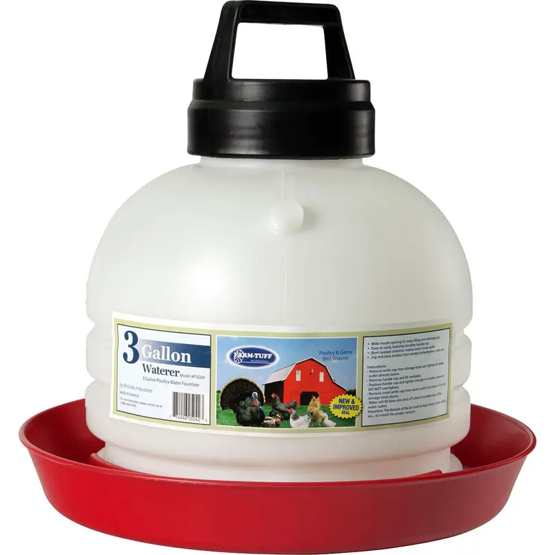 Farm-Tuff Top Fill Poultry & Game Bird Fountain 3 gal Opaque/Red - Open Box