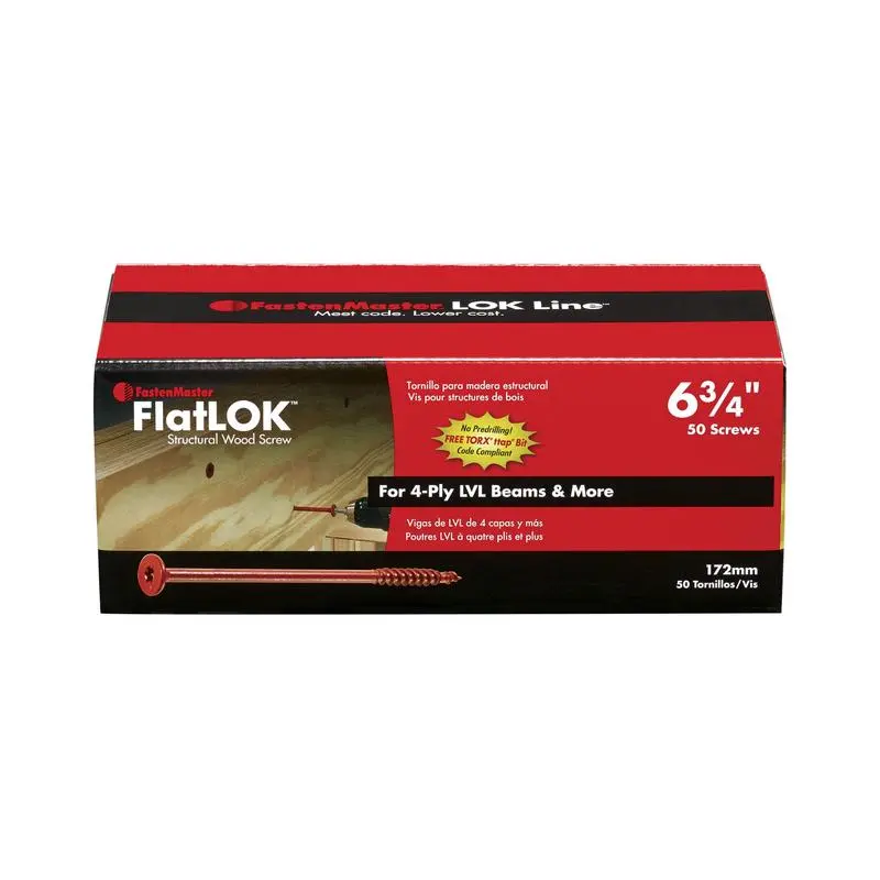 FastenMaster FlatLok No. 14 each X 6-3/4 in. L Torx Ttap Epoxy Coarse Wood Screws 50 pk - Deal of The Week