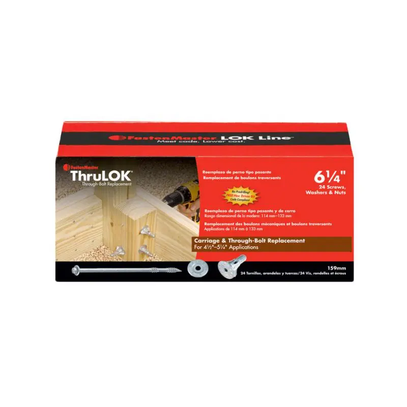 FastenMaster ThruLok No. 14 each X 6-1/4 in. L Hex Galvanized Coarse Wood Screws 1 pk - Open Box