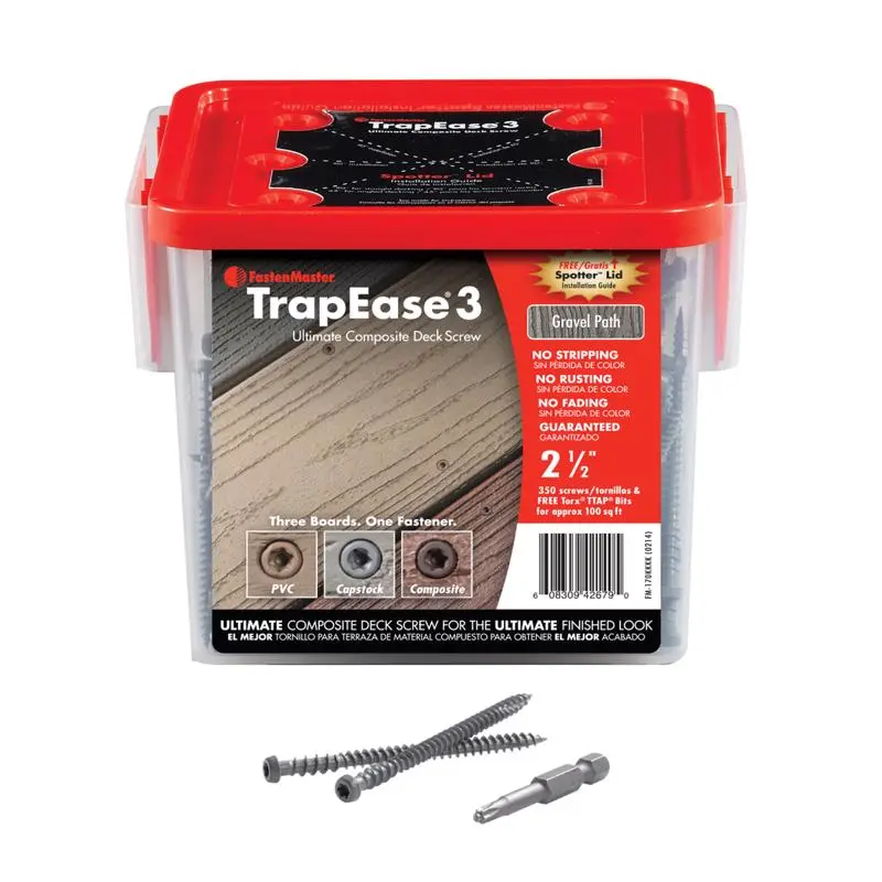 FastenMaster TrapEase No. 20 X 2-1/2 in. L Gravel Path Torx Ttap Star Head Composite Deck Screws 350 - Deal of The Week
