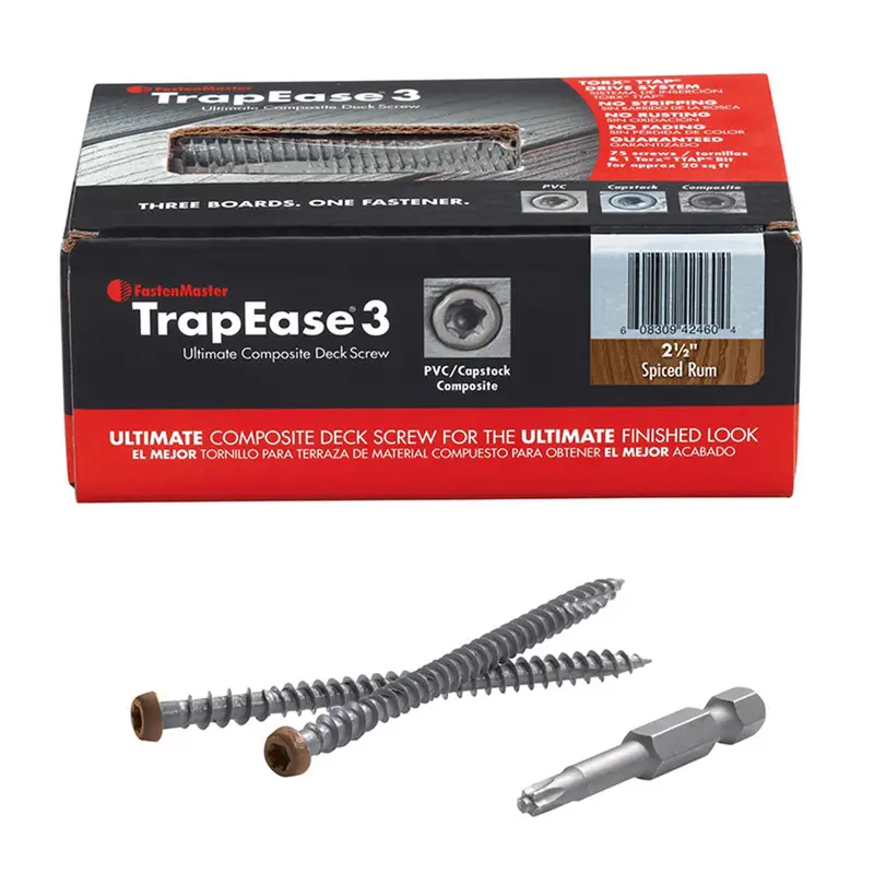 FastenMaster TrapEase No. 20 X 2-1/2 in. L Spiced Rum Torx Ttap Star Head Composite Deck Screws 75 p - Open Box