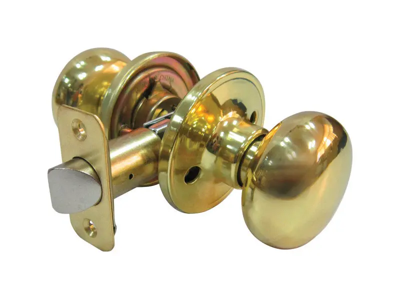 Faultless Mushroom Polished Brass Passage Door Knob Right or Left Handed - Open Box