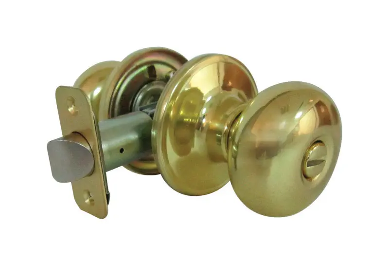Faultless Mushroom Polished Brass Privacy Knob Right or Left Handed - Open Box