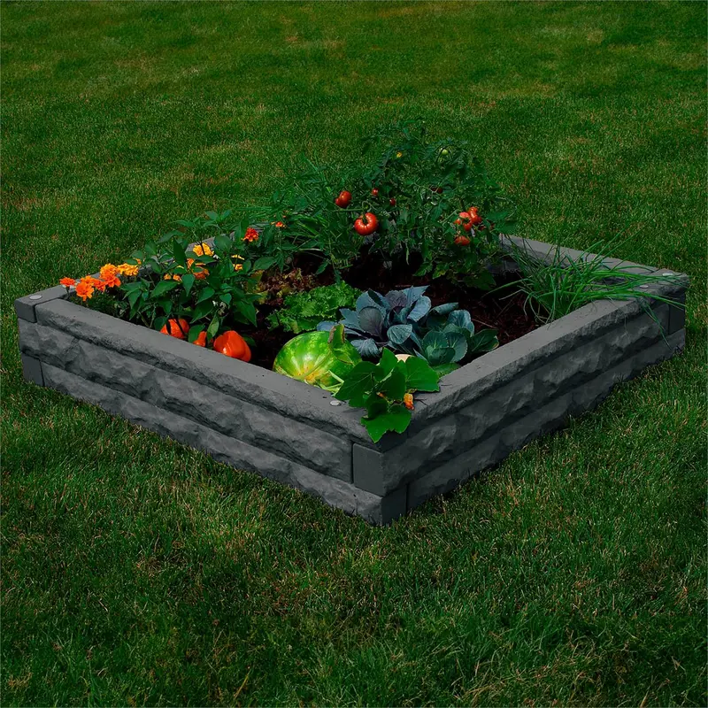 Faux stone raised bed - self watering 4 x 4