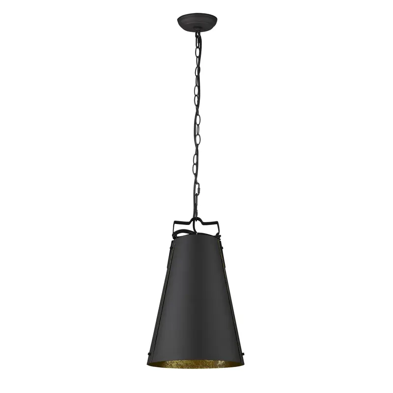 Faza 1-Light Matte Black Pendant By Homeroots
