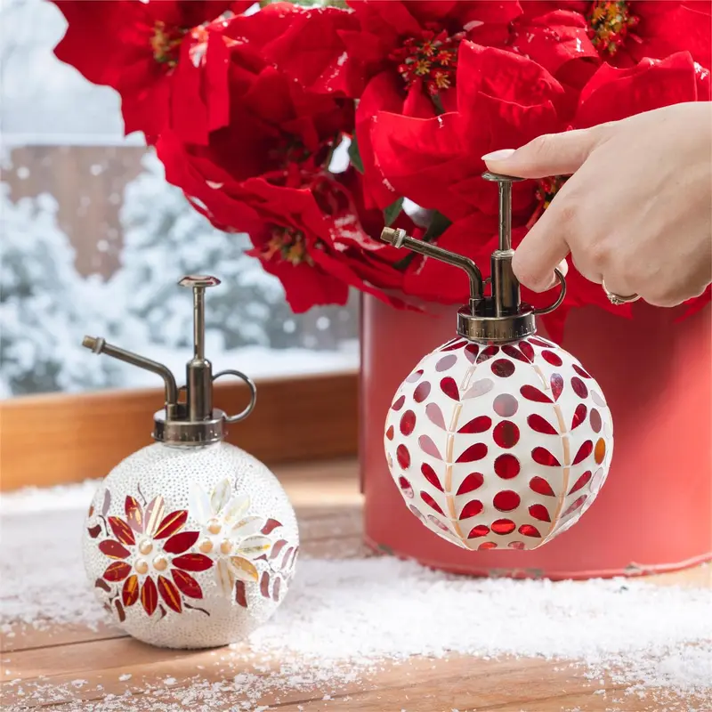 Feels Like The Holidays Plant Support, Mosaic Plant Mister, 7", Asst of 2, CDU