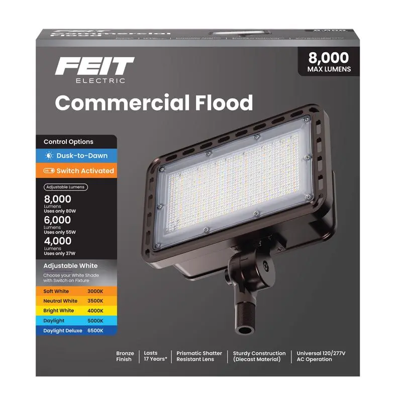 Feit Dusk to Dawn Hardwired LED Bronze Floodlight - Deal of The Week