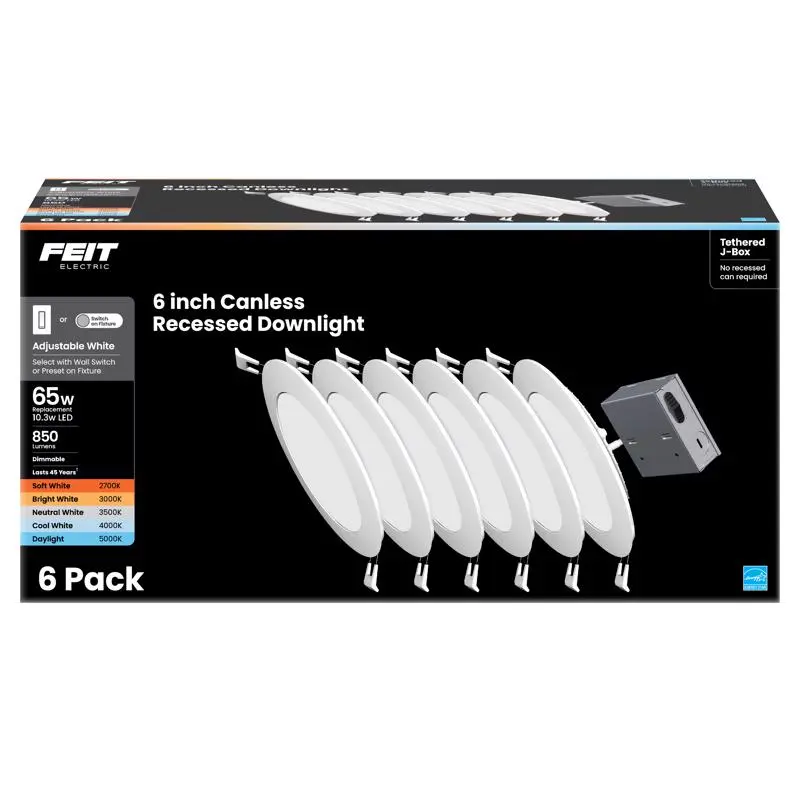 Feit LED Retrofits White 7.1 in. W LED Canless Recessed Downlight 13 W - Open Box