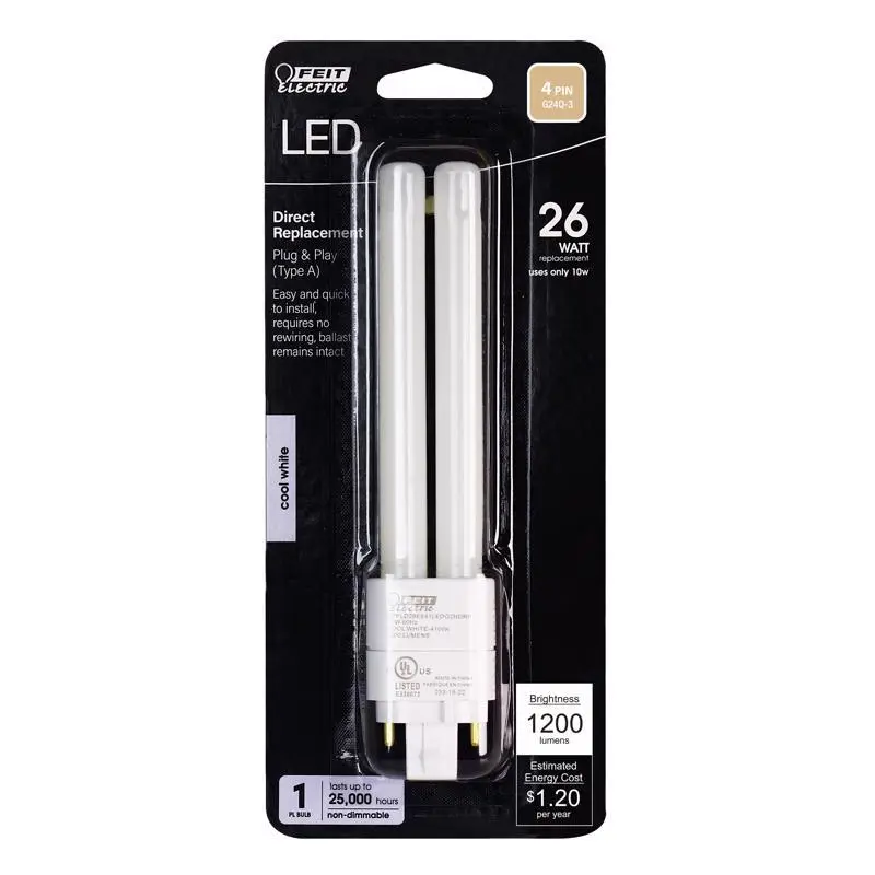 Feit Linear PL G24Q-3 4-Pin LED Bulb Cool White 26 Watt Equivalence 1 pk - Deal of The Week