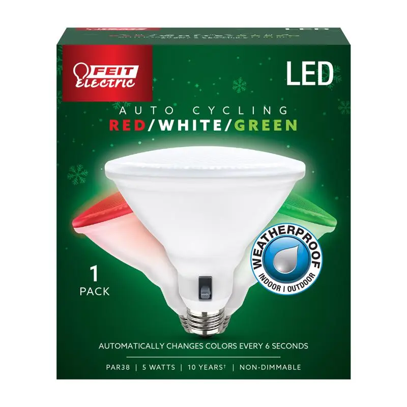 Feit PAR38 E26 (Medium) LED Bulb Color Changing 6 Watt Equivalence 1 pk - Open Box