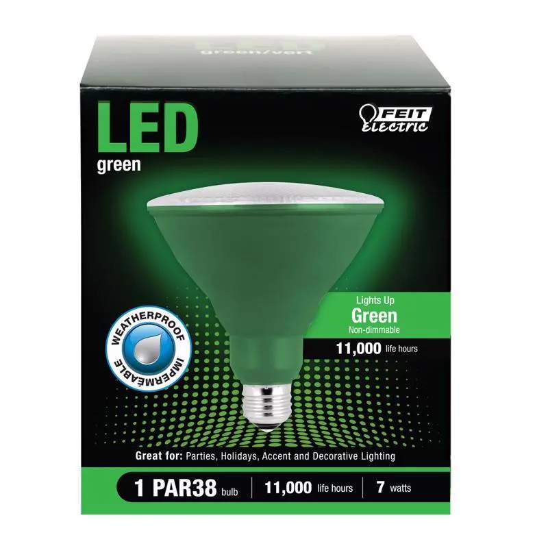 Feit PAR38 E26 (Medium) LED Bulb Green 120 Watt Equivalence 1 pk - Open Box