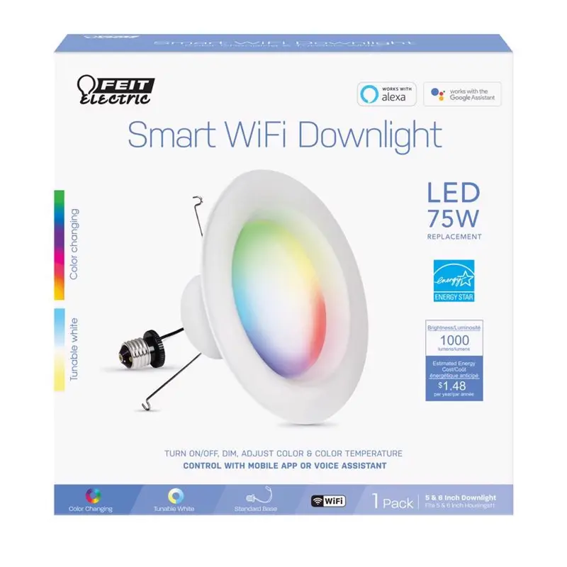 Feit Smart Home Frost White 6 in. W Aluminum LED Smart-Enabled Dimmable Recessed Downlight 11.1 W - Deal of The Week