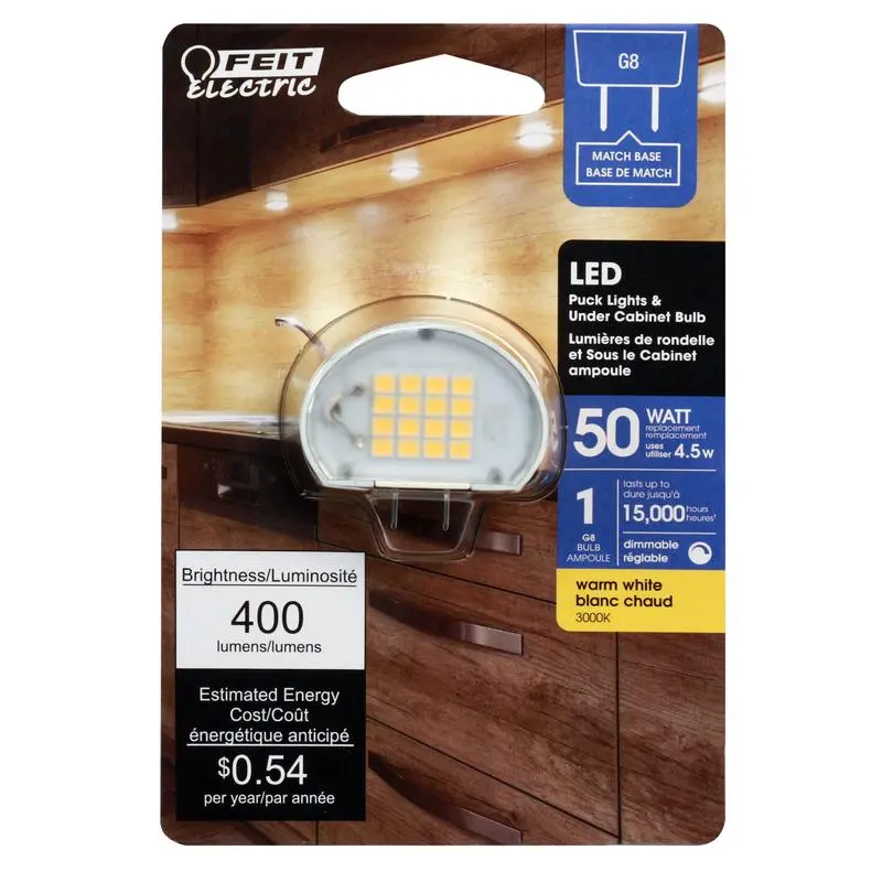 Feit Specialty G8 LED Bulb Bright White 50 Watt Equivalence 1 pk - Open Box
