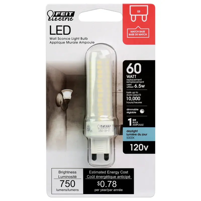 Feit T4 G9 LED Bulb Daylight 60 Watt Equivalence 1 pk - Deal of The Week