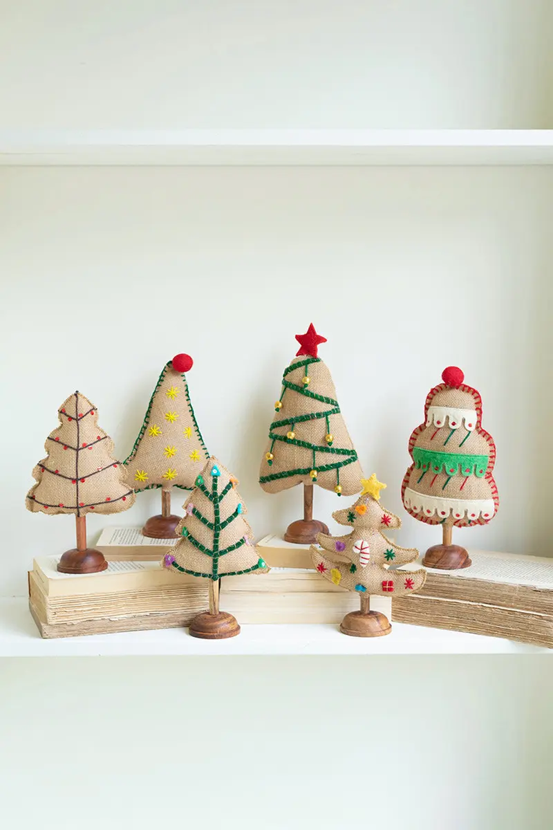 Felt Christmas Trees Set Of 6 By Kalalou