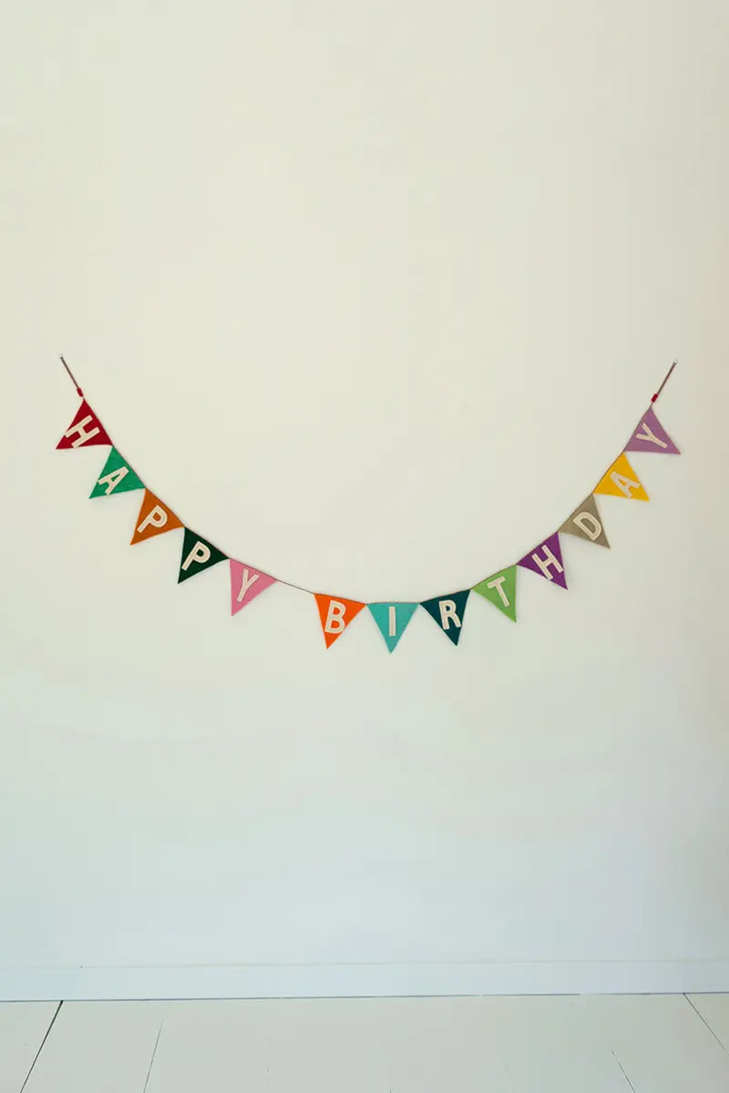 Felt Happy Birthday Garland (Min 2) By Kalalou
