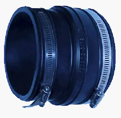 Fernco 4 in. Hub each X 4 in. D Hub Plastic Flexible Coupling - Open Box