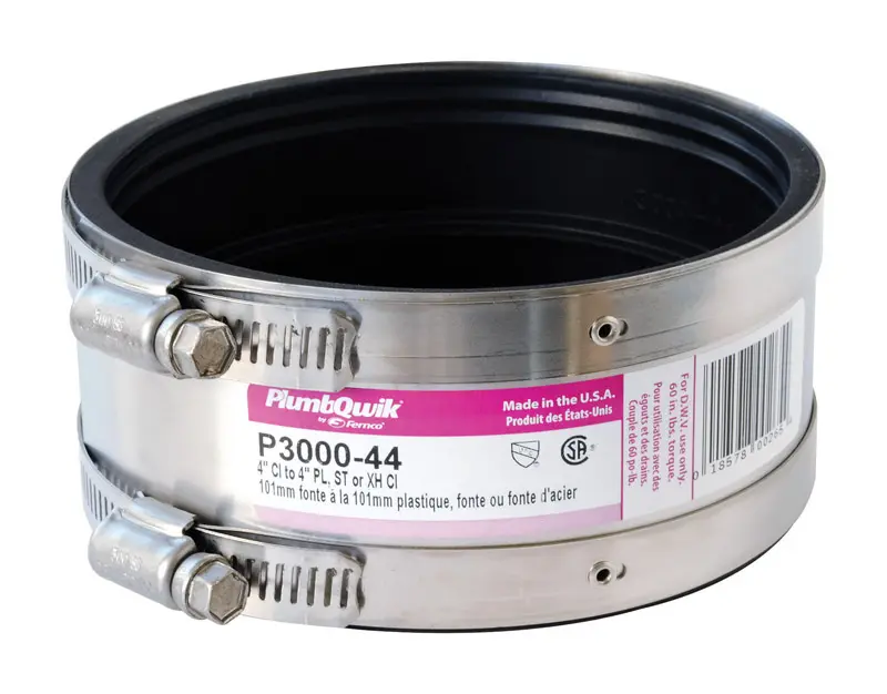 Fernco Proflex Schedule 40 4 in. Hub X 4 in. D Hub Neoprene Rubber 5-1/2 in. Shielded Coupling 1 pk - Deal of The Week