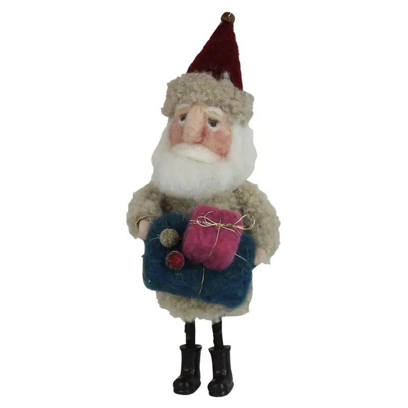 Festive Santa with Gifts, Felt Set Of 2 By HomArt
