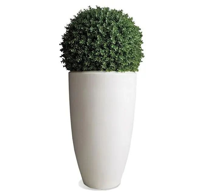 Fiberglass Large Barrel Planter, White, G By Gold Leaf Design Group