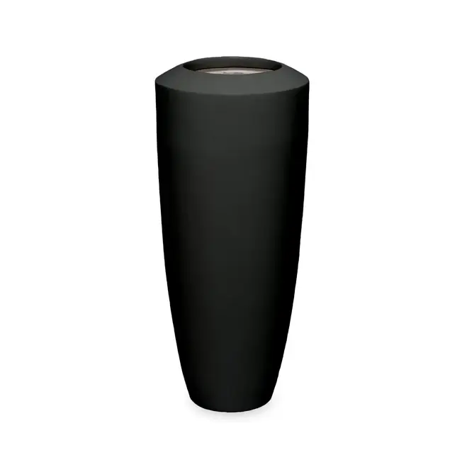 Fiberglass Small Barrel Planter Black, GL By Gold Leaf Design Group