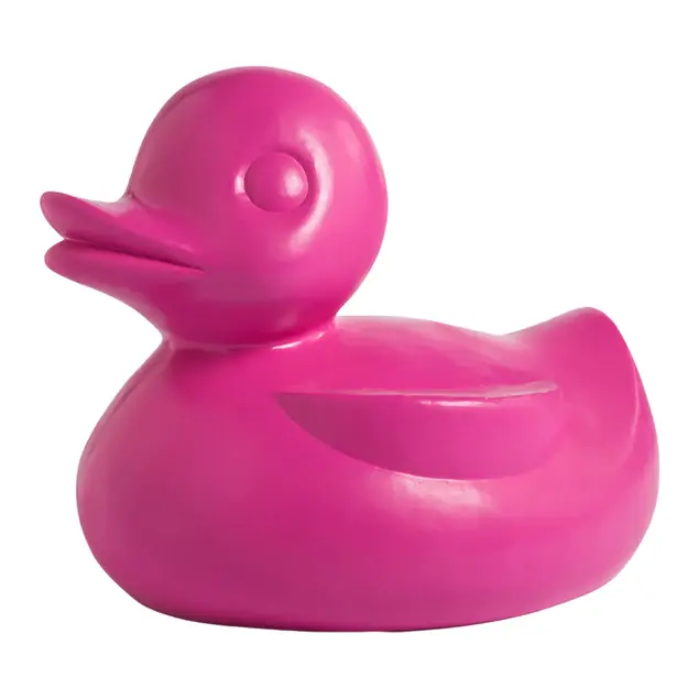 Fiberglass UV Duck Outdoor Sculpture, DK Pink By Gold Leaf Design Group
