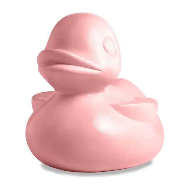 Fiberglass UV Duck Outdoor Sculpture, Lt Pink By Gold Leaf Design Group