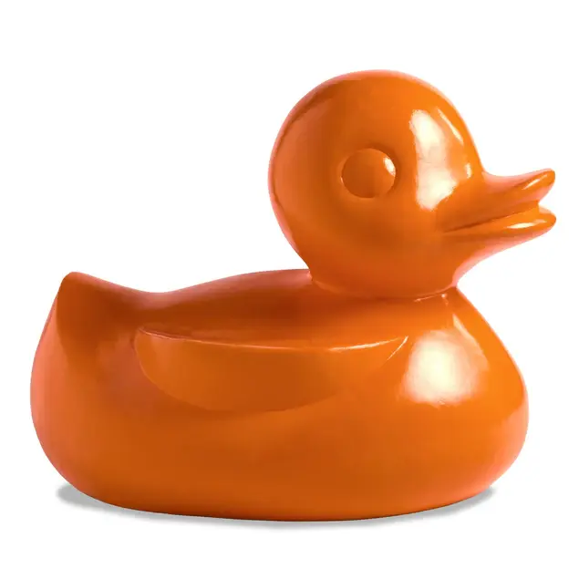 Fiberglass UV Duck Outdoor Sculpture, Orange By Gold Leaf Design Group