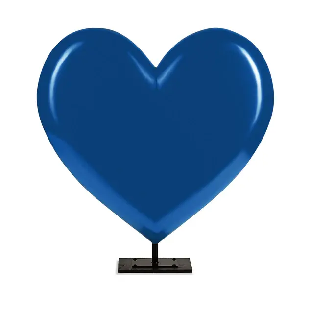 Fiberglass UV Heart Throb Sculpture, Blue By Gold Leaf Design Group